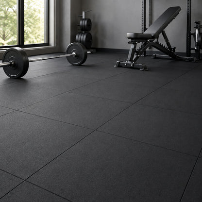 Heavy Duty Rubber Gym Flooring - 50cm x 50cm