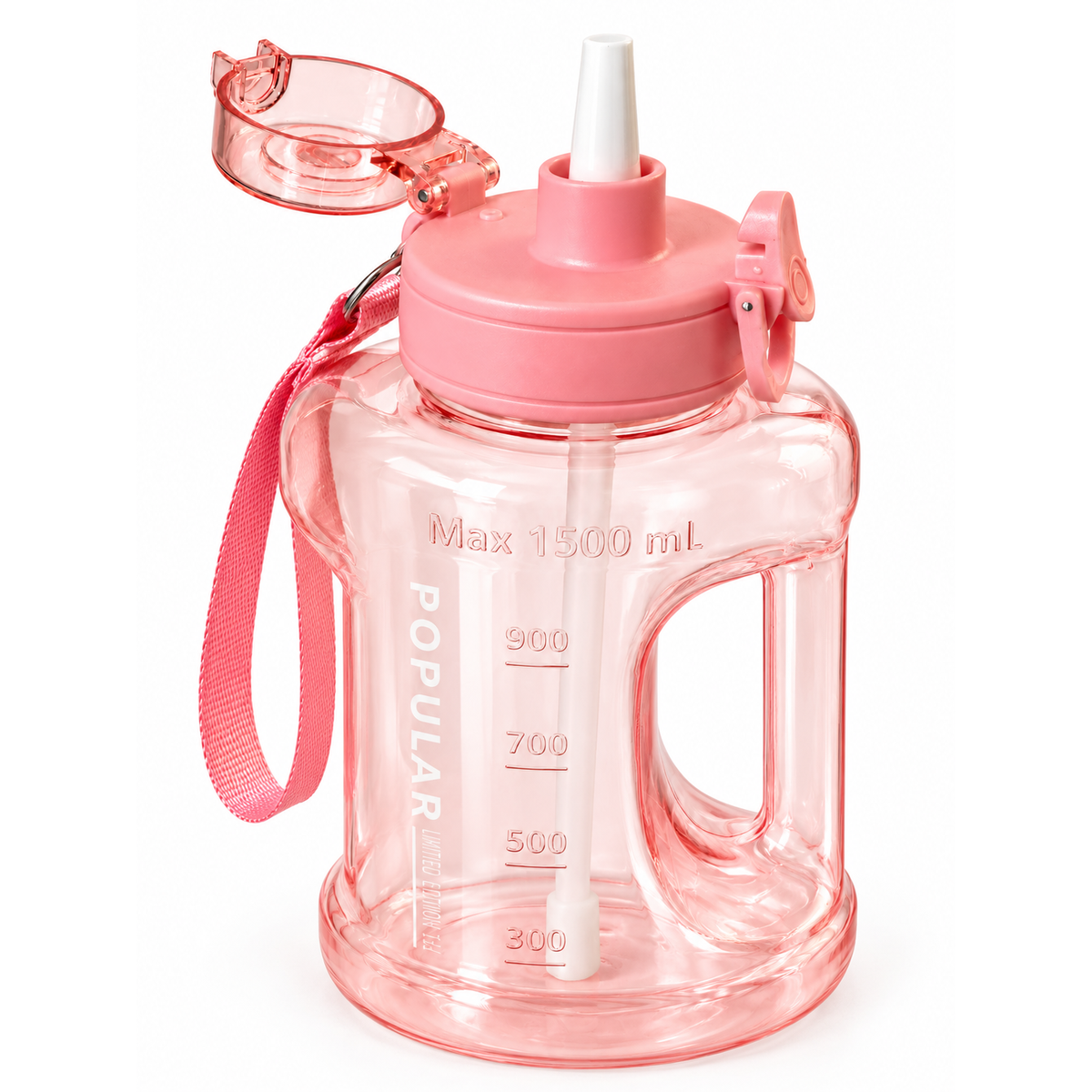 i-Fitness Gym Water Bottle with Straw - 1.5L